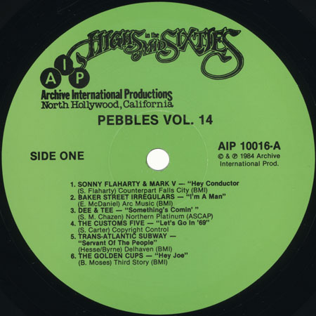 golden cups lp various pebbles 14 label 1